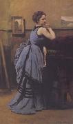 Jean Baptiste Camille  Corot, La dame en bleu (mk11)
